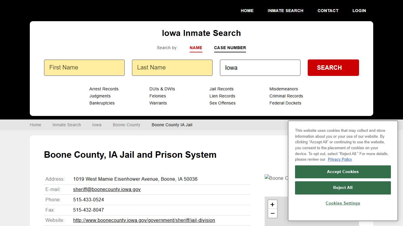 Boone County IA Jail Inmate Records Search, Iowa - StateCourts